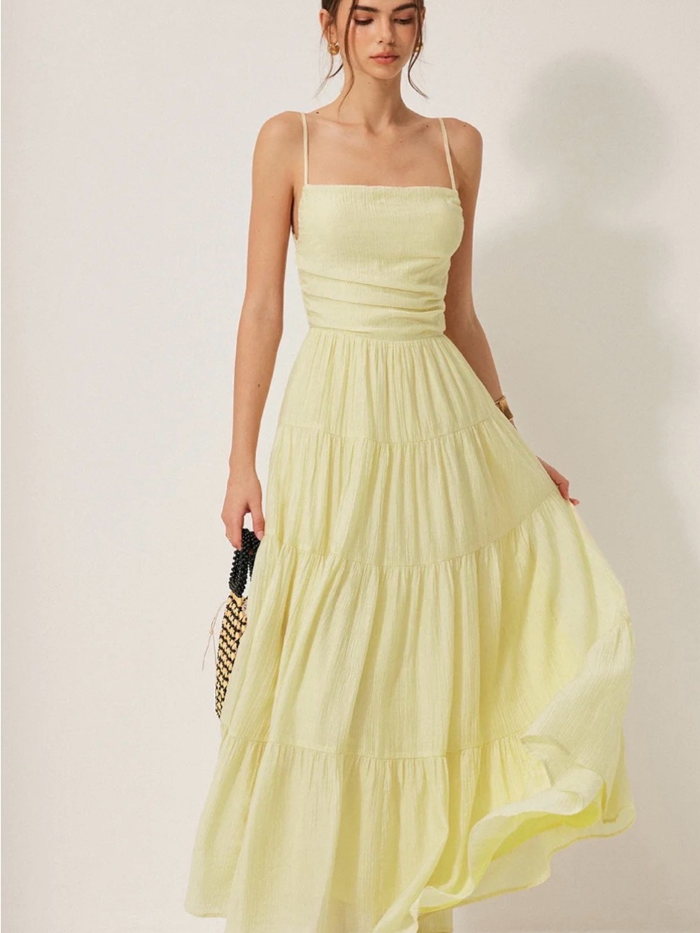 Pleated Backless Tiered Cami Dress - Picture 1 of 9